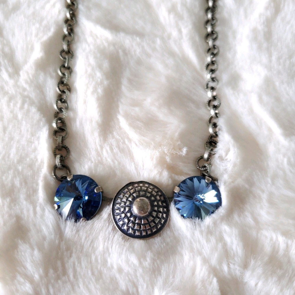 Blue Swarovski Crystal Necklace